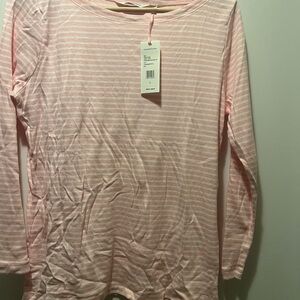 NWT Vineyard Vines Light Pink and White Striped Long Sleeve Shirt